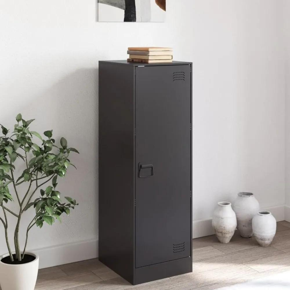 Kasten & Opbergmeubelen*vidaXL Dressoir 34,5x39x107 cm staal Zwart