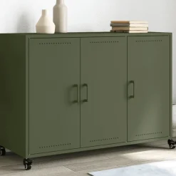 Dressoir 100,5x39x72 cm staal olijf>vidaXL Discount