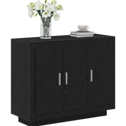 Kasten & Opbergmeubelen*vidaXL Dressoir 92 x 35 x 75 cm Bewerkt hout Zwart eiken