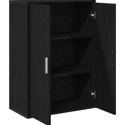Kasten & Opbergmeubelen*vidaXL Dressoir 60 x 31 x 84 cm Bewerkt hout Zwart eiken