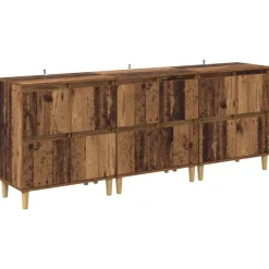 Kasten & Opbergmeubelen*vidaXL Dressoirs 3 pcs 60 x 35 x 70 cm Bewerkt hout Oud hout