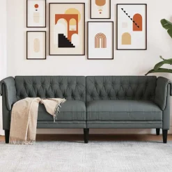 Driezitsbank Chesterfield-stijl stof>vidaXL New