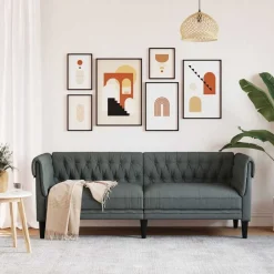 Driezitsbank Chesterfield-stijl stof><noscript><img width=