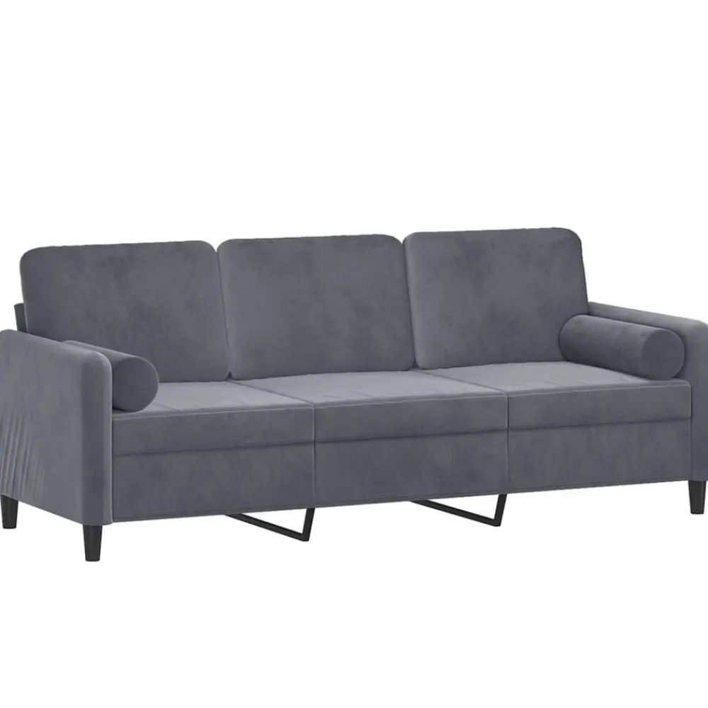 Driezitsbank met sierkussens 180 cm fluweel>vidaXL New