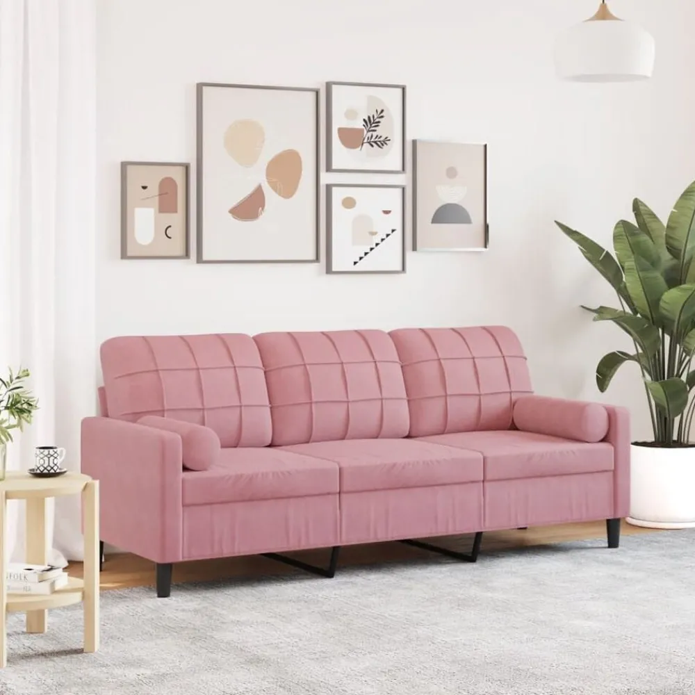 Driezitsbank met sierkussens 180 cm fluweel>vidaXL