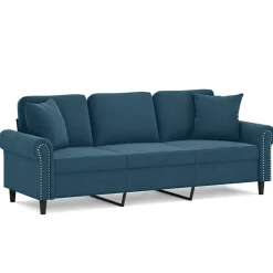 Driezitsbank met sierkussens 180 cm fluweel>vidaXL Outlet