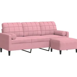 Driezitsbank met voetenbank 180 cm fluweel>vidaXL Outlet