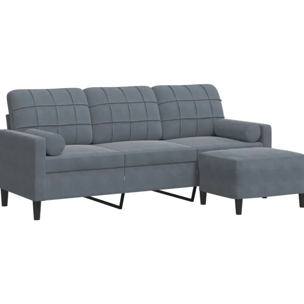 Driezitsbank met voetenbank 180 cm fluweel>vidaXL Sale