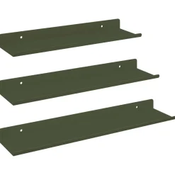 Boekenkasten & Wandplanken*vidaXL Drijvende plank 3 pcs Olijf Groen 40 x 9 x 2,5 cm Staal Olijfgroen