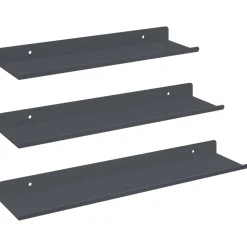 Boekenkasten & Wandplanken*vidaXL Drijvende plank 3 pcs 40 x 9 x 2,5 cm Staal Antraciet