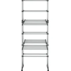 Droogrek 3-laags met wieltjes 60x70x129 cm zilverkleurig><noscript><img width=