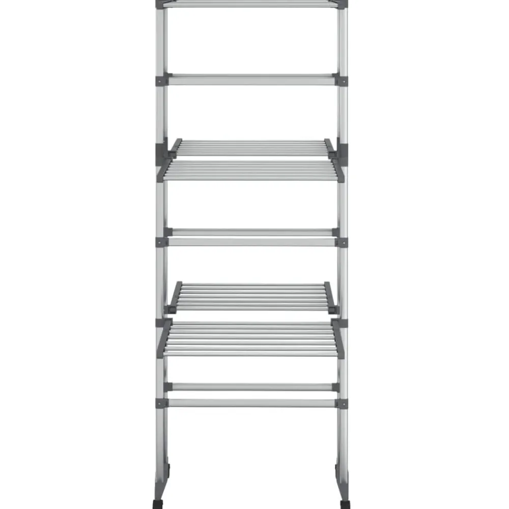 Droogrek 3-laags met wieltjes 60x70x129 cm zilverkleurig>vidaXL Online