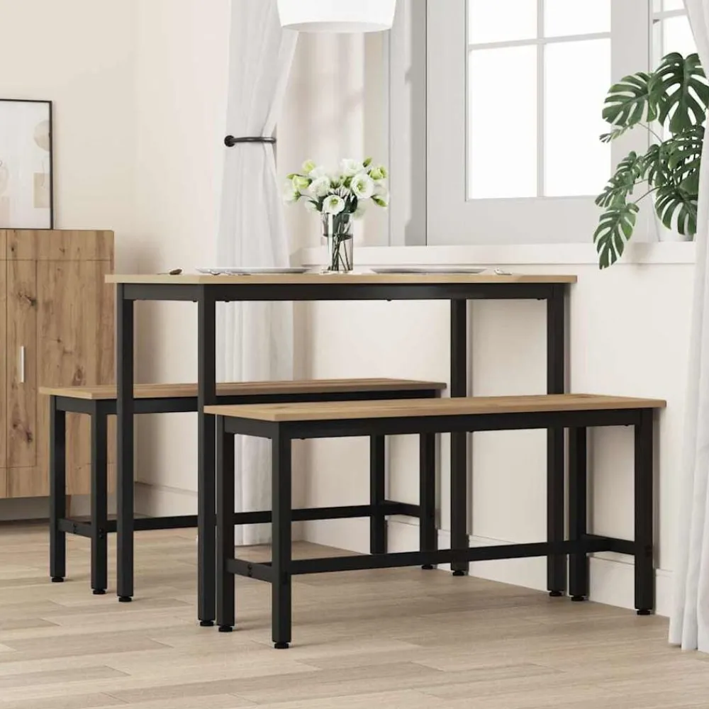 Bankjes*vidaXL Eetbank Artisan Eiken 100 x 32,5 x 48,5 cm artisanaal eikenkleurig