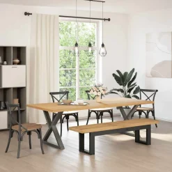 Eetbank NOAIN U-vormige poten 180x40x45 cm massief hout>vidaXL Outlet