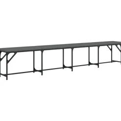 Bankjes*vidaXL Eetkamerbank 248x32x45 cm staal en stof Donkergrijs