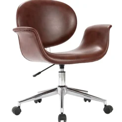 Stoelen*vidaXL Eetkamerstoel draaibaar kunstleer Bruin