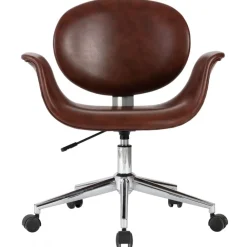 Stoelen*vidaXL Eetkamerstoel draaibaar kunstleer Bruin
