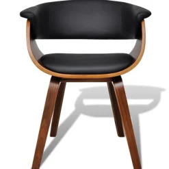 Eetkamerstoel gebogen hout en kunstleer>vidaXL Discount
