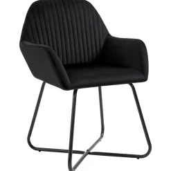 Stoelen*vidaXL Eetkamerstoelen 2 st fluweel Zwart