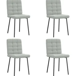 Stoelen*vidaXL Eetkamerstoelen 4 st fluweel Lichtgrijs
