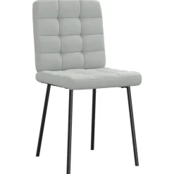Stoelen*vidaXL Eetkamerstoelen 4 st fluweel Lichtgrijs