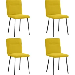 Stoelen*vidaXL Eetkamerstoelen 4 st fluweel Geel