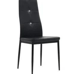Stoelen*vidaXL Eetkamerstoelen 2 st kunstleer Zwart