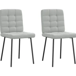 Stoelen*vidaXL Eetkamerstoelen 2 st fluweel Lichtgrijs