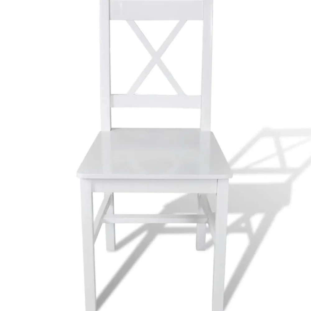 Stoelen*vidaXL Eetkamerstoelen 2 st grenenhout Wit