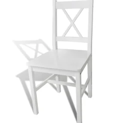 Stoelen*vidaXL Eetkamerstoelen 2 st grenenhout Wit