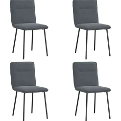 Stoelen*vidaXL Eetkamerstoelen 4 st fluweel Donkergrijs