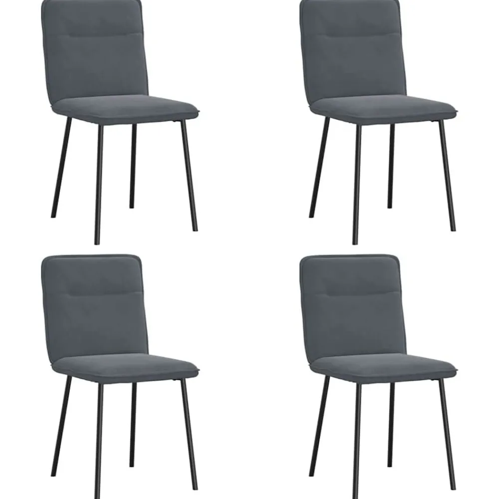 Stoelen*vidaXL Eetkamerstoelen 4 st fluweel Donkergrijs