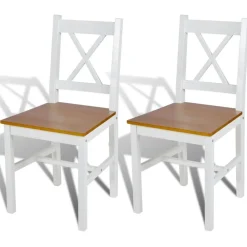 Eetkamerstoelen 2 st grenenhout wit>vidaXL