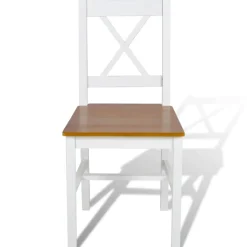 Eetkamerstoelen 2 st grenenhout wit>vidaXL