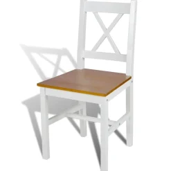 Eetkamerstoelen 2 st grenenhout wit><noscript><img width=