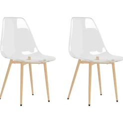 Stoelen*vidaXL Eetkamerstoelen 2 st PET transparant