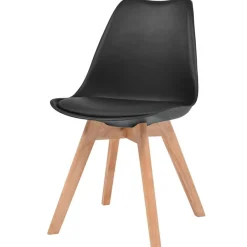 Stoelen*vidaXL Eetkamerstoelen 4 st kunststof Zwart
