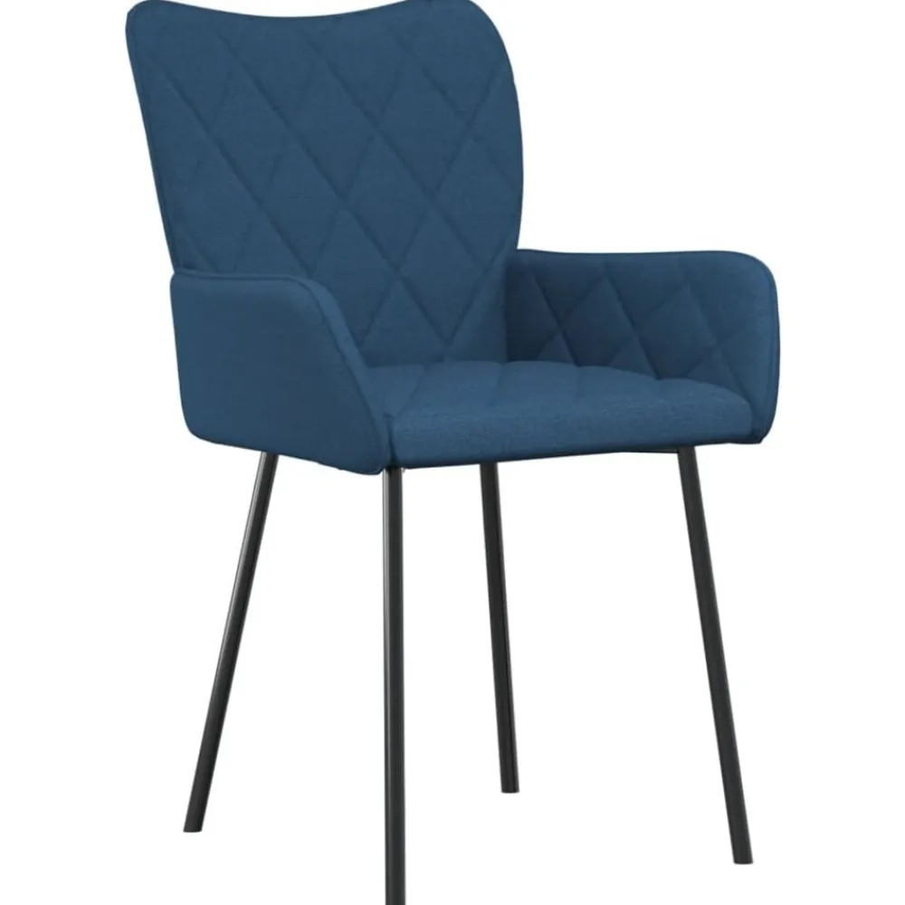 Stoelen*vidaXL Eetkamerstoelen 2 st stof Blauw