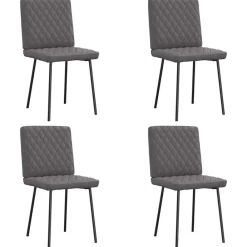 Stoelen*vidaXL Eetkamerstoelen 4 st kunstleer Grijs