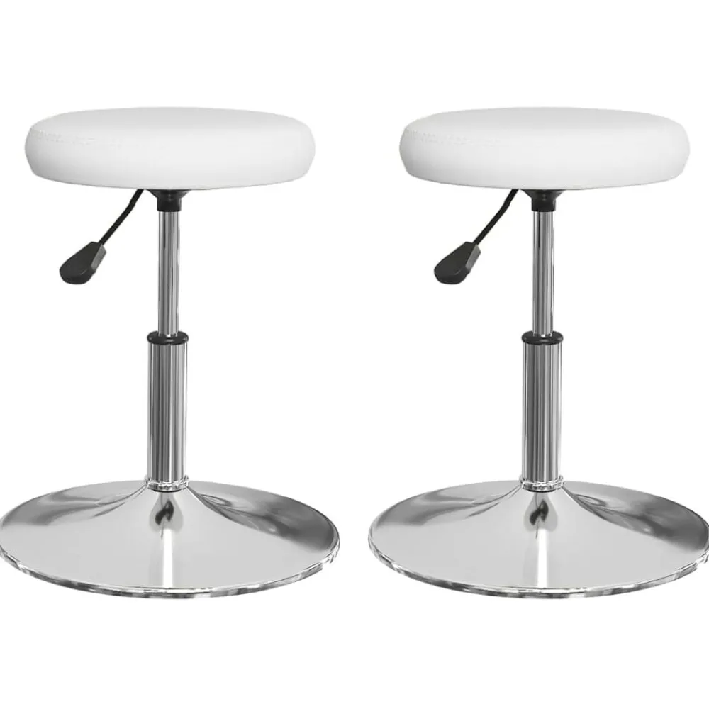 Stoelen*vidaXL Eetkamerstoelen 2 st kunstleer Wit