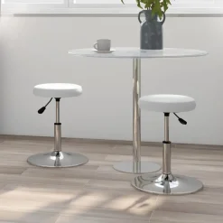 Stoelen*vidaXL Eetkamerstoelen 2 st kunstleer Wit