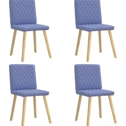 Stoelen*vidaXL Eetkamerstoelen 4 st stof Jeansblauw
