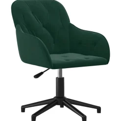 Stoelen*vidaXL Eetkamerstoelen draaibaar 2 st fluweel Donkergroen