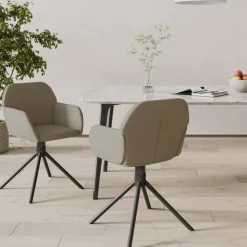 Stoelen*vidaXL Eetkamerstoelen draaibaar 2 st fluweel Lichtgrijs