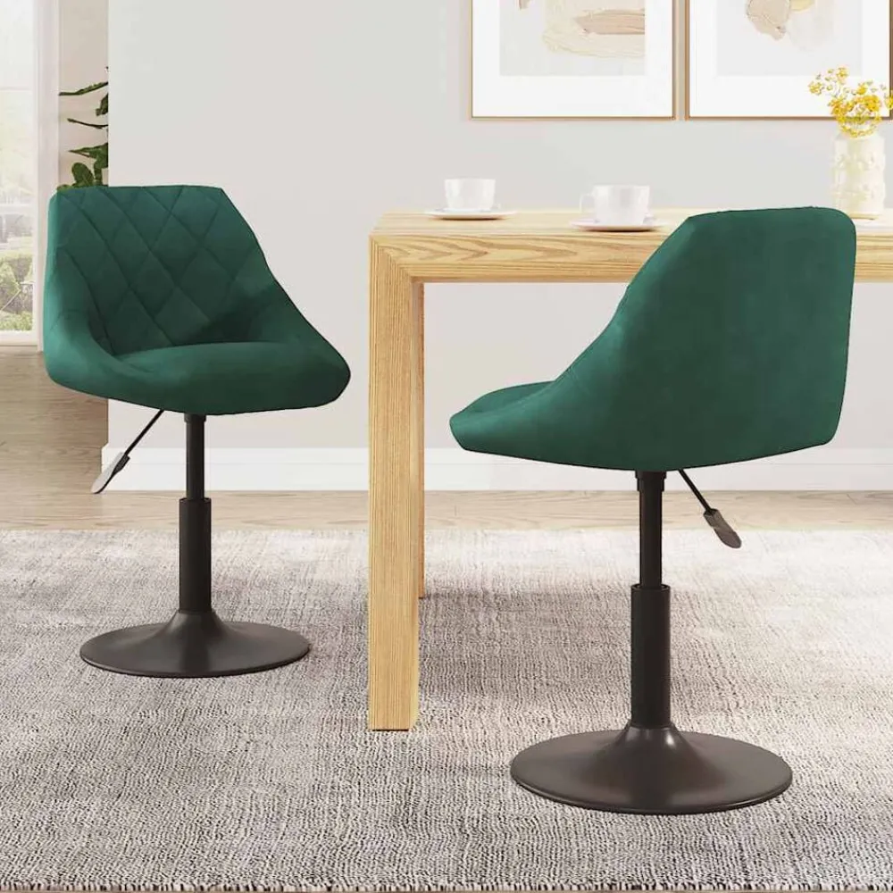 Eetkamerstoelen draaibaar 2 st fluweel>vidaXL Online