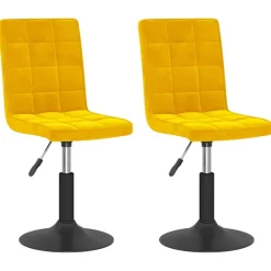 Stoelen*vidaXL Eetkamerstoelen draaibaar 2 st fluweel Mosterdgeel