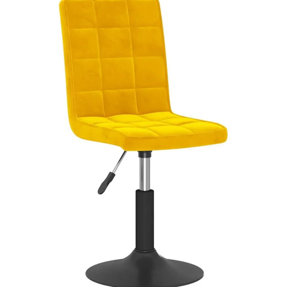 Stoelen*vidaXL Eetkamerstoelen draaibaar 2 st fluweel Mosterdgeel