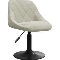 Stoelen*vidaXL Eetkamerstoelen draaibaar 2 st fluweel crèmekleurig Cr&egrave;me