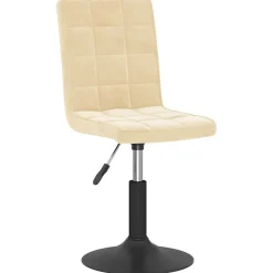 Stoelen*vidaXL Eetkamerstoelen draaibaar 2 st fluweel crèmekleurig Cr&egrave;me