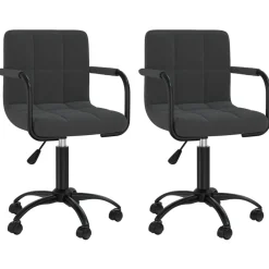 Stoelen*vidaXL Eetkamerstoelen draaibaar 2 st fluweel Zwart